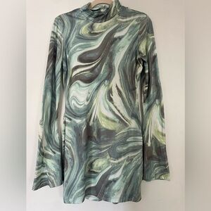 Lucy in the Sky Aqua and Gray Swirl Top